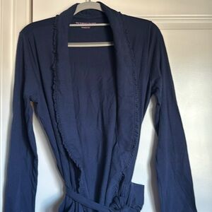 Victoria's Secret Navy Ruffle Trim Robe - S